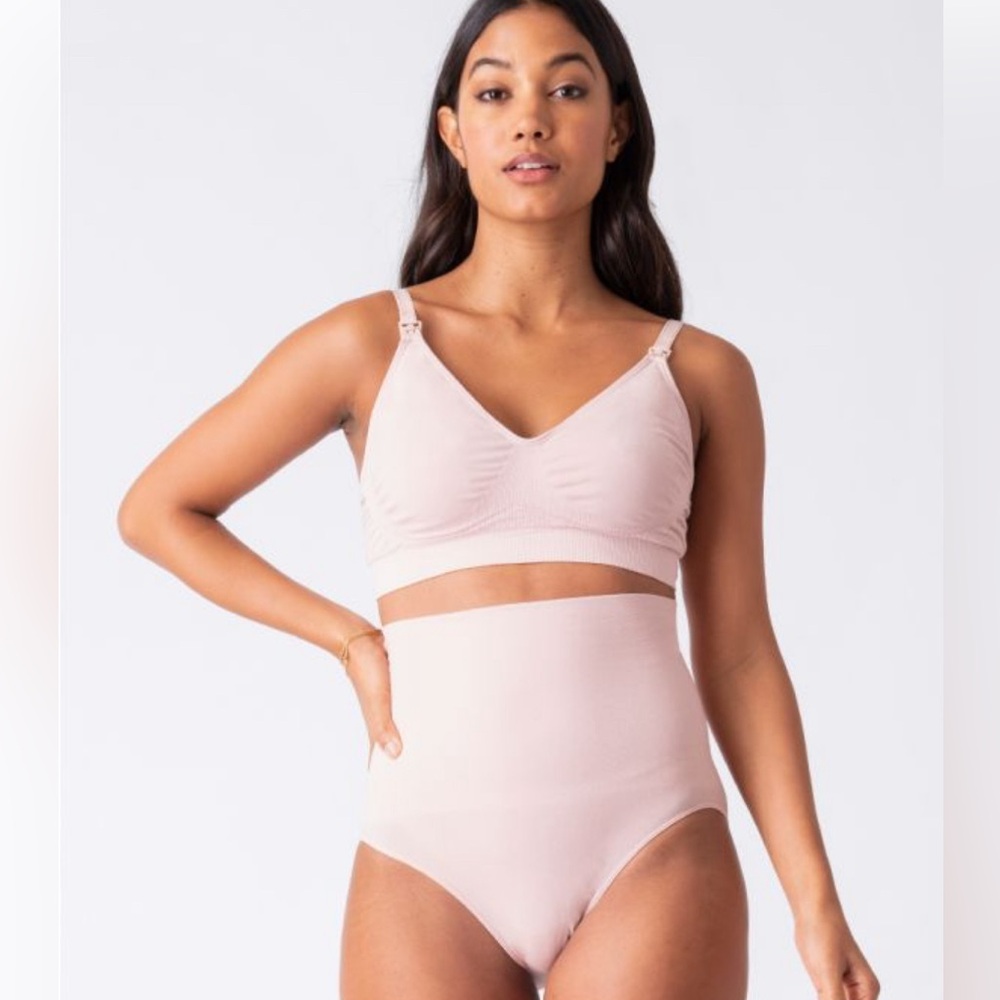 Bra and Underwear Postpartum Set in blush pink by Seraphine